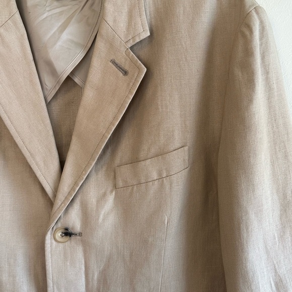 Ralph Lauren Polo 100% Linen Tan 3 Button Blazer Jacket  Sz L - Picture 3 of 14